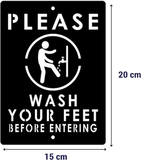 Μεταλλική Πινακίδα Σήμανσης «wash Your Feet»