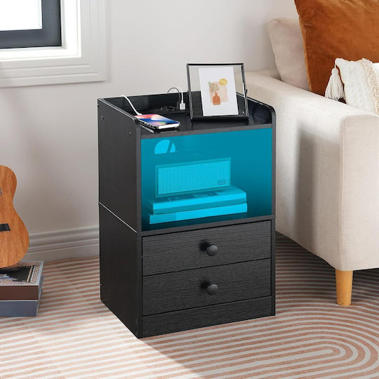 Wooden Black Bedside Table 38x26.5x56cm