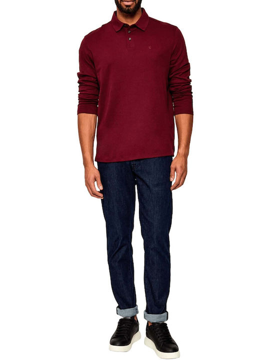 Polo Langarmbluse Burgundy