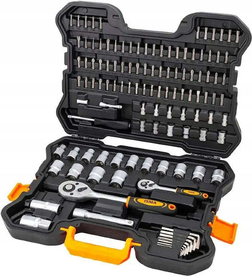 ISMA Ratschen- und Steckschlüssel-Set 1/4" & 1/2" 115 Stück