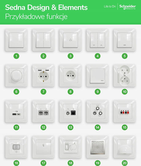 Schneider Electric Sedna Bell Push Button with Frame in White Colour SDD211131