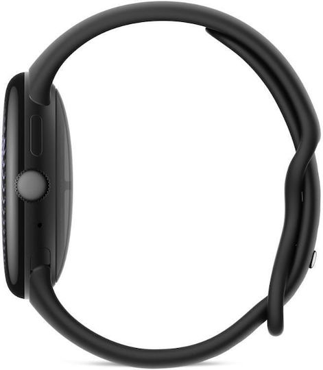 Google Pixel Watch 5 Алуминиев 45 мм Водоустойчив с Пулсомер (Матово Черен Алуминиев Корпус / Obsidian Активна Каишка)