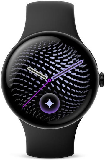 Google Pixel Watch 5 Алуминиев 45 мм Водоустойчив с Пулсомер (Матово Черен Алуминиев Корпус / Obsidian Активна Каишка)