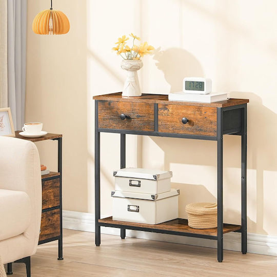 Κονσόλα από Ξύλο & Μέταλλο Καφέ/μαύρη Μ75xΠ24xΥ75εκ.