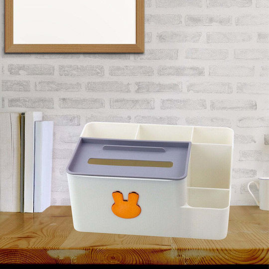 Lean Office Organizer Tissue Box Golden Rabbit White Lean