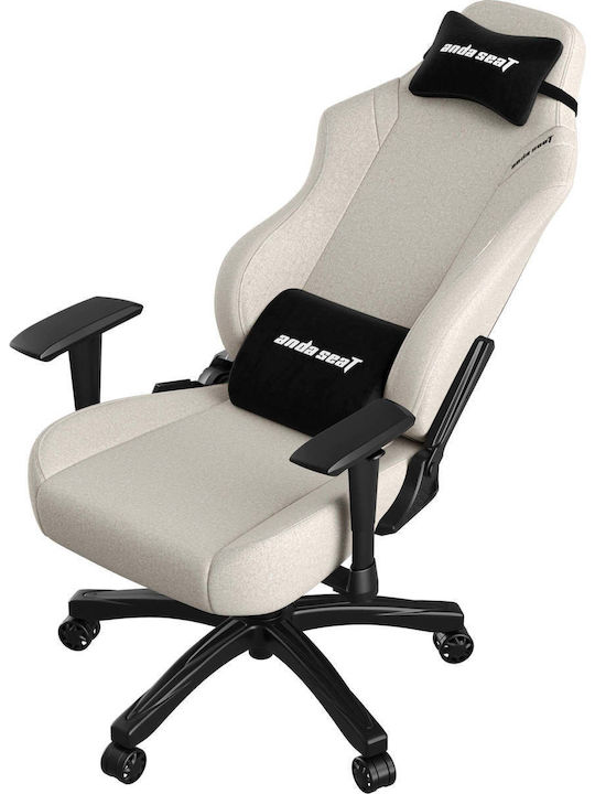 Anda Seat Luna Large Fabric Gaming Chair with Adjustable Arms Beige