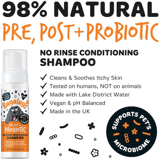 Pre Post & Probiotic Hundeshampoo Ohne Ausspülen Für Hunde 200ml