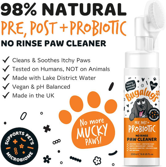 Pre Post & Probiotic Paw Cleaner No Rinse for Dogs 200ml