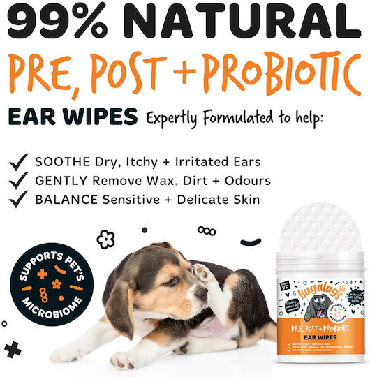 Pre Post & Probiotic Ear Cleaning Wipes for Dogs 100 pcs