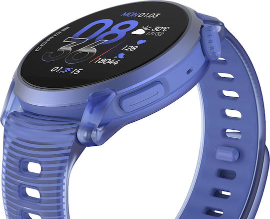 Coros Pace 4 Алуминиев Смарт часовник 43 мм Водоустойчив с Пулсомер (Ultraviolet Silicone Strap)
