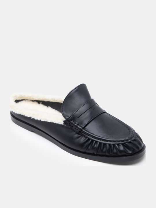 Flat Damen Pantoletten in Schwarz Farbe