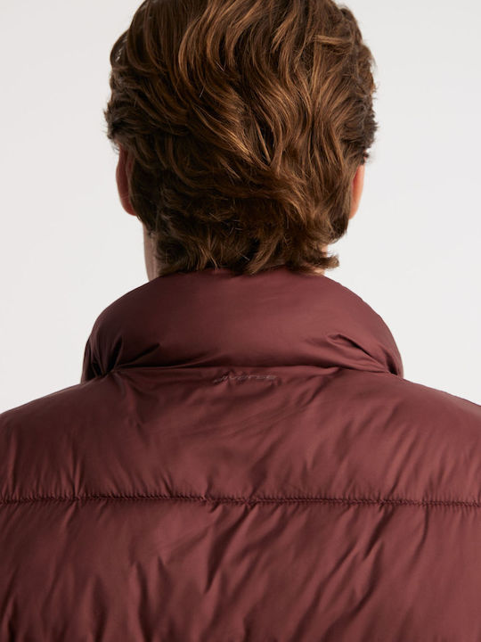 Ärmelloses Puffer Burgundische Herren Jacke