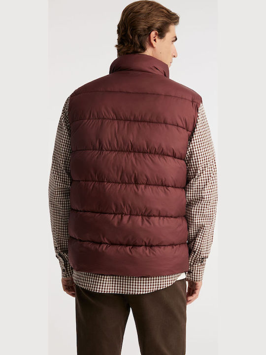 Ärmelloses Puffer Burgundische Herren Jacke