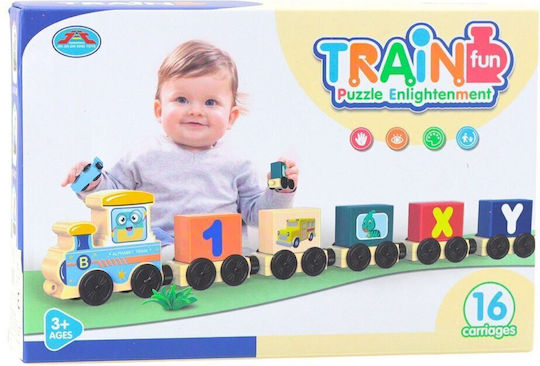 Lean Toys Τουβλάκια Train Letters & Numbers για 3+ Ετών 16τμχ