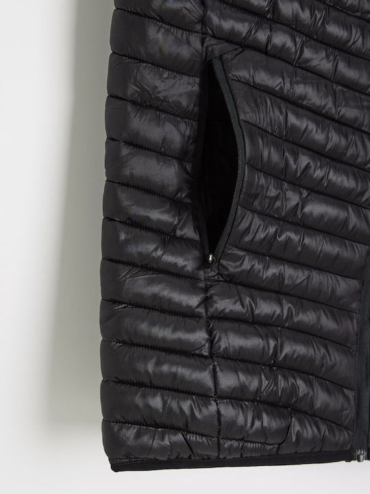 Ärmellose Winterjacke Schwarz