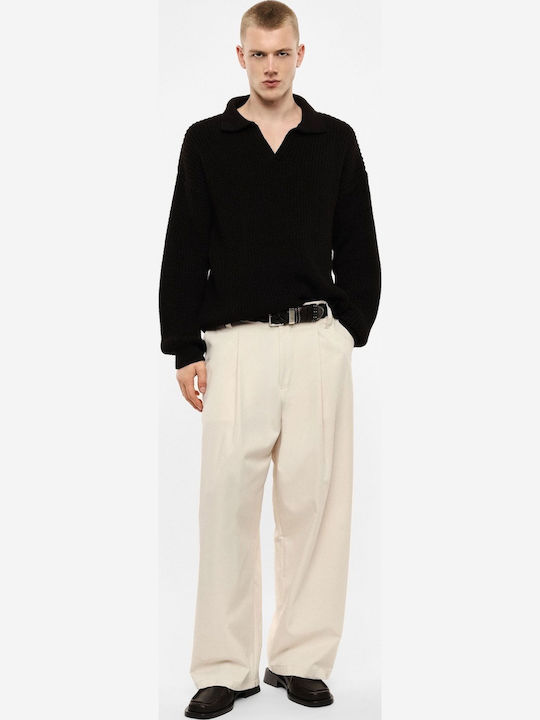 Men's Baggy Ecru Trousers