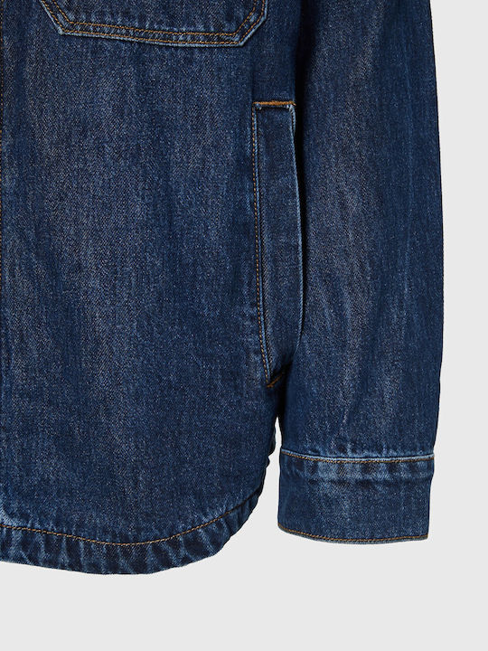 Long Sleeve Denim Overshirt Blue