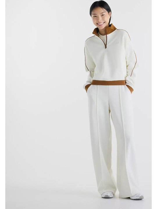 Women's Blouse with Zipper Ecru