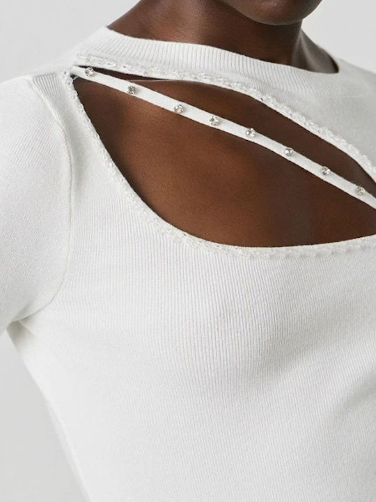 Γυναικείο Μακρυμάνικο Πουλόβερ Off White