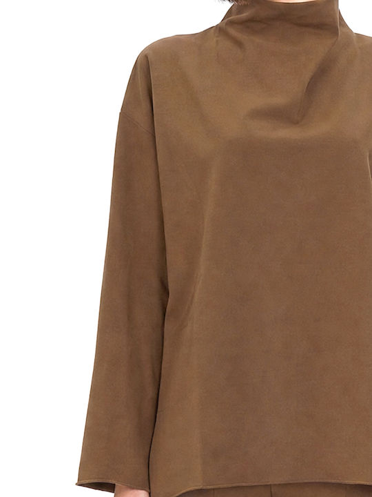 Women's Long Sleeve Blouse Camel