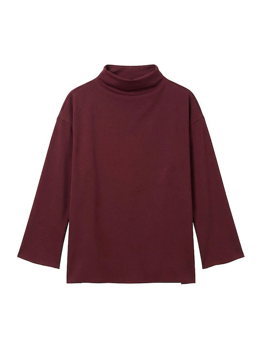 Damen Bluse Langärmelig Burgundisch