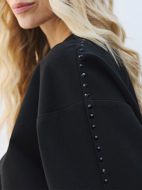 Damen Bluse Langärmelig Schwarz