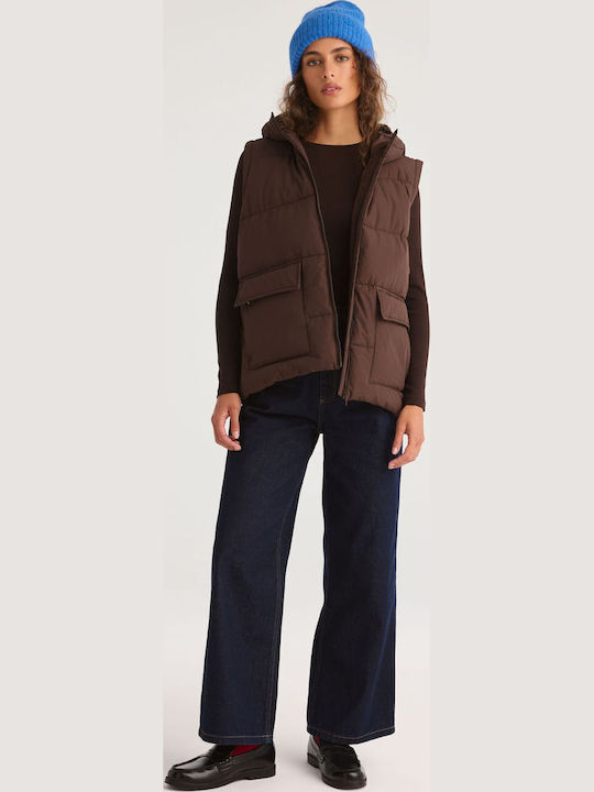 Damen Jacken Lang Puffer Für Winter Braun