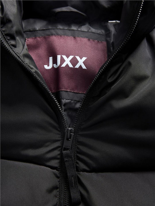 Crop Γυναικείο Puffer Μπουφάν για Χειμώνα Μαύρο