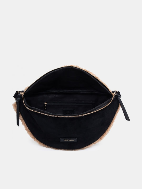 Fabric Fur Women's Shoulder Bag Suede Black