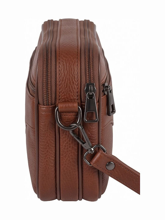 Leather Men's Handbag Tabac Brown