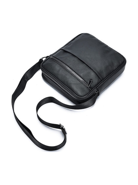 Herren Ledertasche Schulter / Crossbody Schwarz