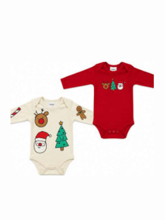 Trax Set Onesies Red Ecru 2 Pieces