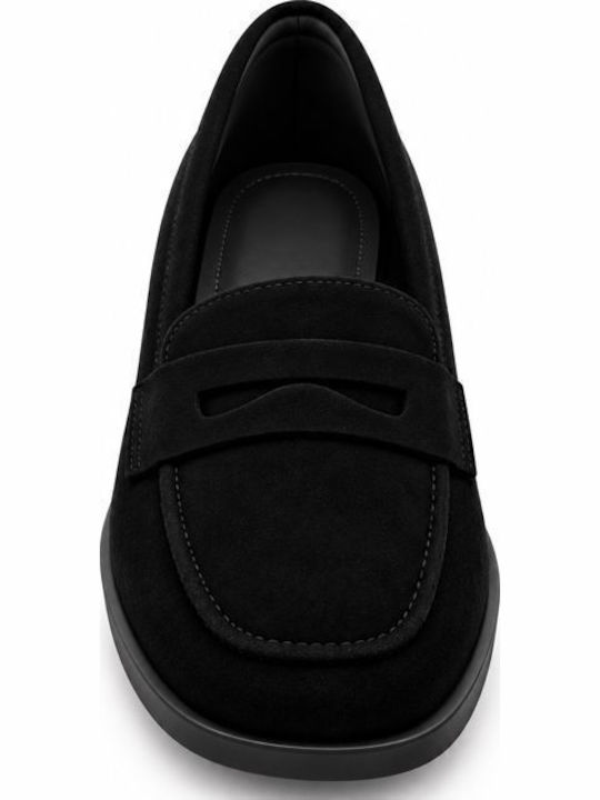 Suede Women's Moccasins In Black Color