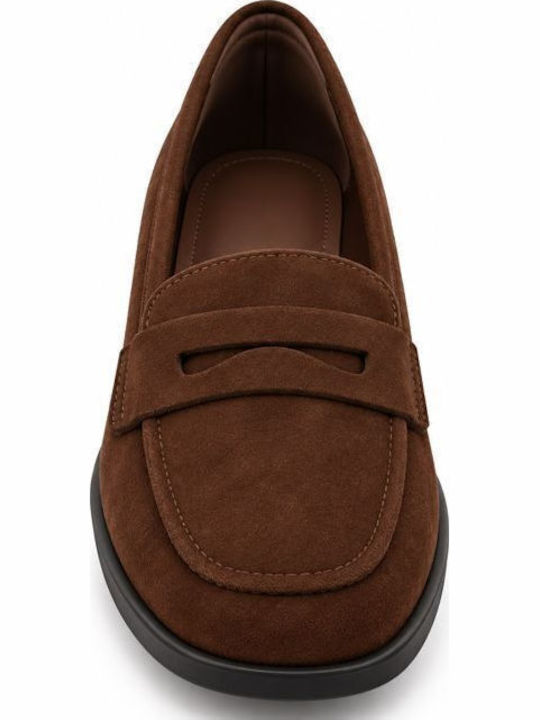 Suede Γυναικεία Μοκασίνια σε Καφέ Χρώμα