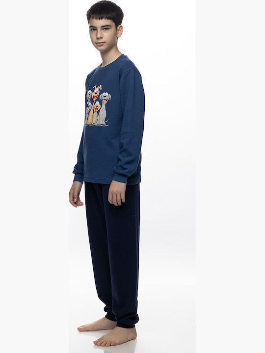 Galaxy Kids’ Winter Pajamas Navy Blue