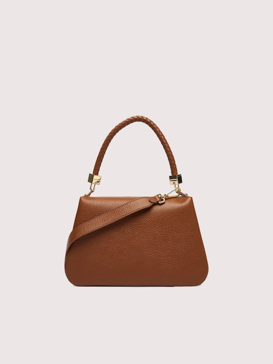 Tiggy Leather Knitted Women's Tote Bag Tabac Brown