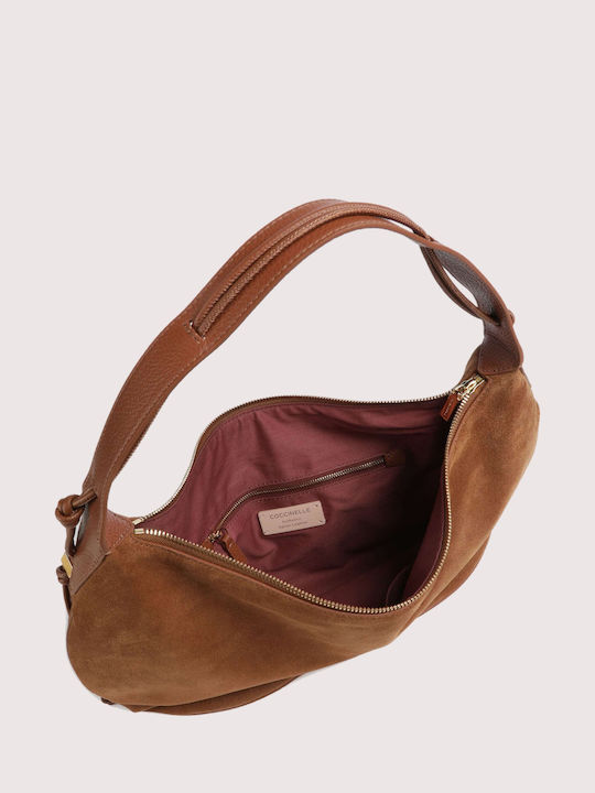 Thess Leather Women's Hobo Bag Suede Cognac