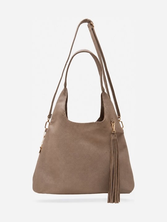 Fabric Knitted Women's Shoulder / Crossbody Bag Beige-dark