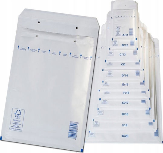 Emerson Set of Catalog Envelope Type Padded Mailing Envelopes 100 Pieces 59x33cm White