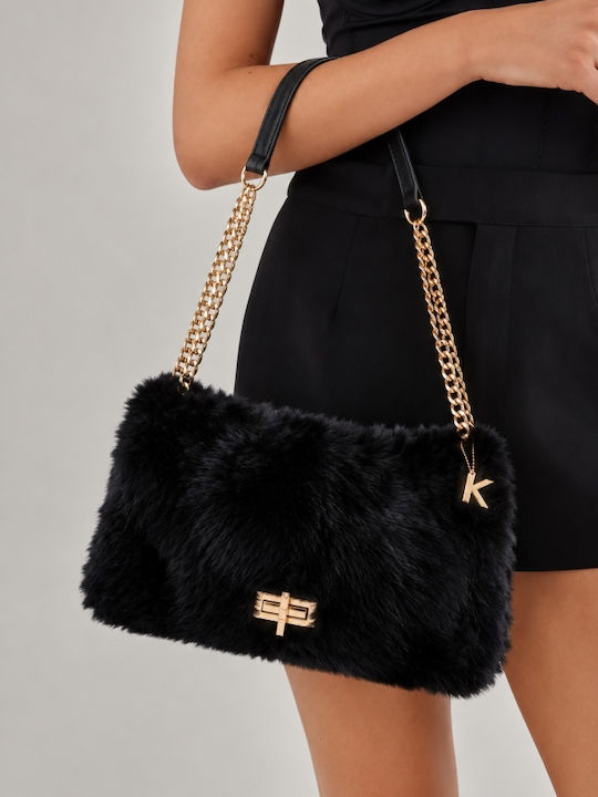 Fur Women's Shoulder Bag Black