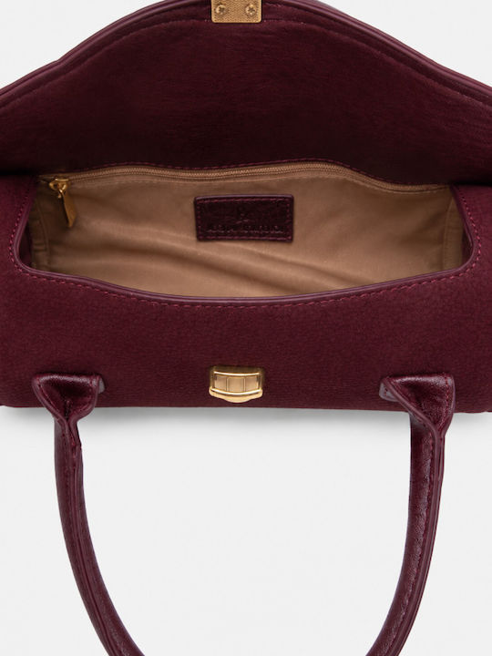 Fabric Women's Handbag Crossbody Suede Burgundy