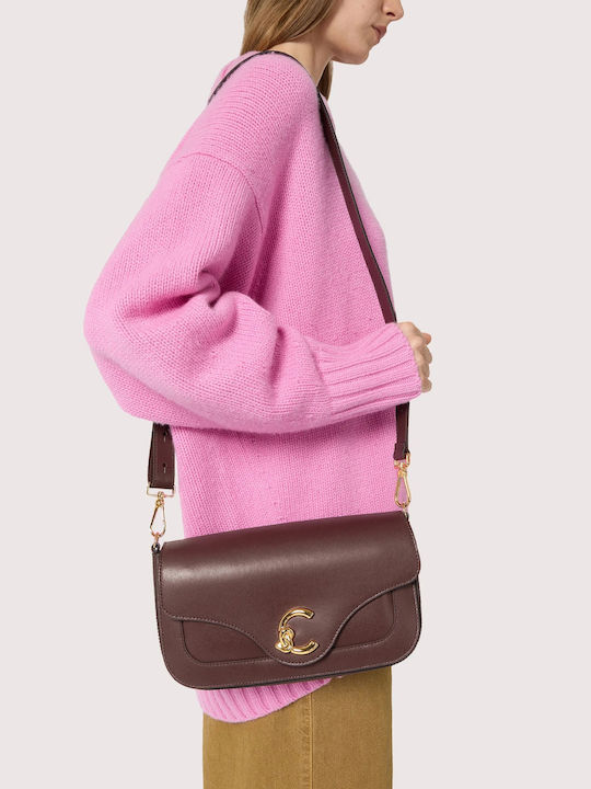 Leather Women's Shoulder / Crossbody Bag Burgundy