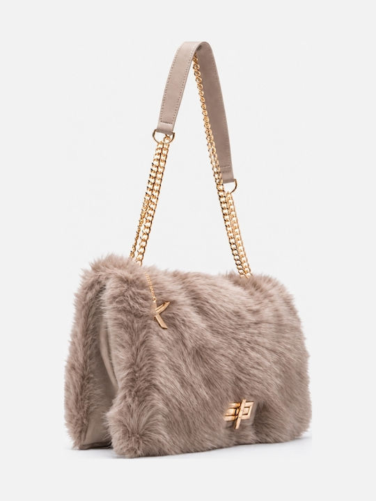 Fur Women's Shoulder Bag Beige