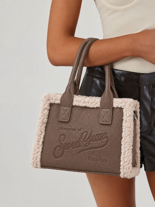 Fur Women's Handbag Crossbody Beige