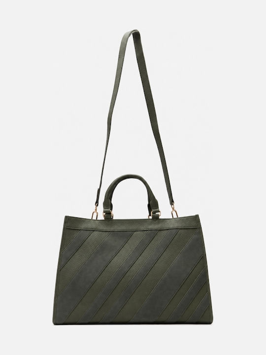 Leather Women's Handbag Crossbody Suede Khaki