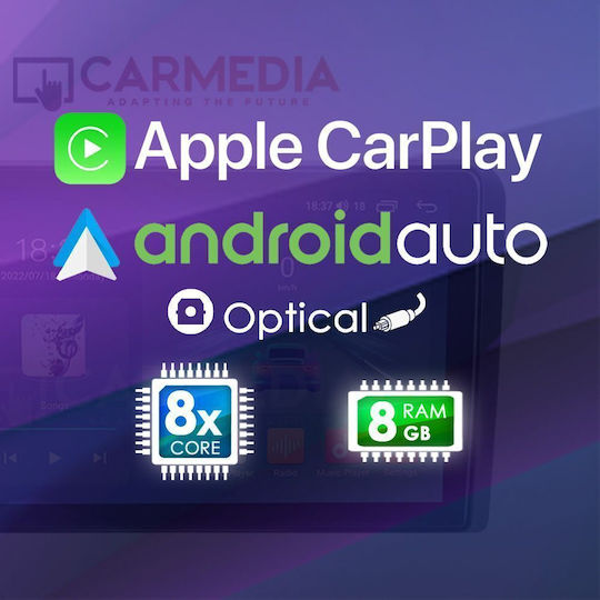 Carmedia Автомобилна Аудио Система за Fiat Linea 2007-2011 (Bluetooth/USB/Вграден Wi-Fi/GPS/Apple CarPlay/Android Auto) с Touch Screen 9"