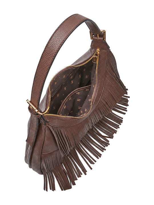 Knitted Women's Hobo Bag Brown