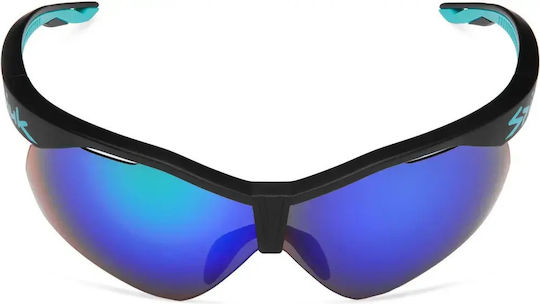 Spiuk Ochelari De Soare Sport Ventix K Negri-turcoaz 2 Lentile Oglindite Verzi/Transparente