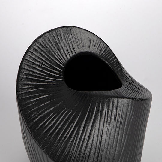 Vază Decorativă Ceramică Neagră 15.1x12.6xÎ15.2cm