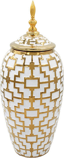 Keskor Decorative Vase Ceramic Gold Size 18xHeight 42cm